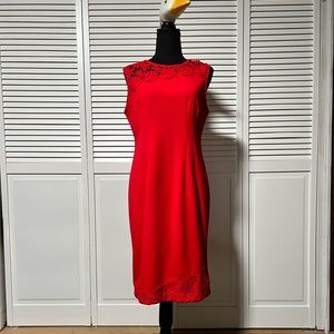 Red sleeveless dress
